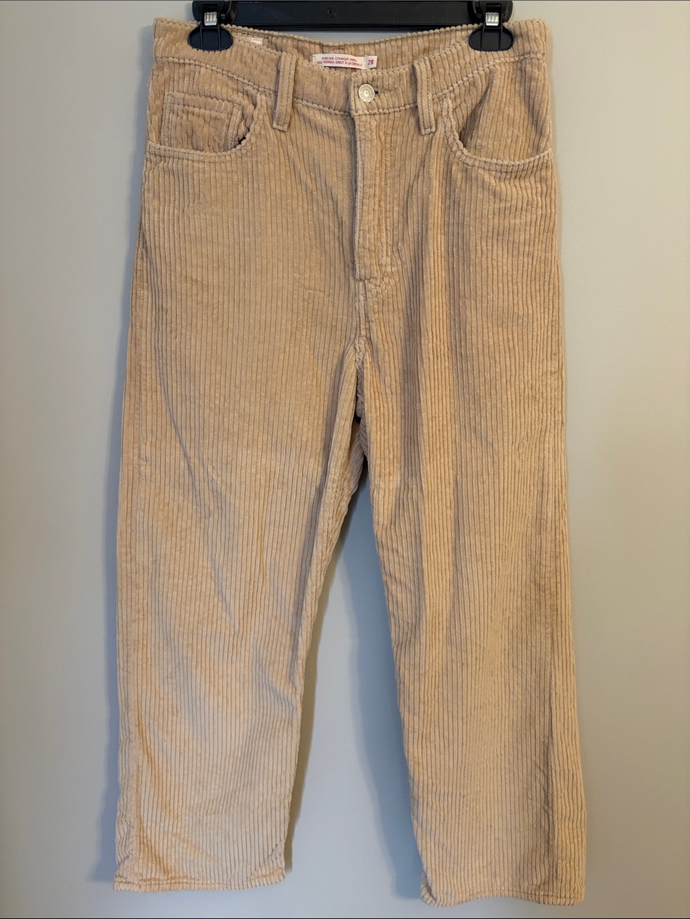 Levi’s Premium Ribcage Straight Ankle Corduroy Pants – Beige Granola – Size 28